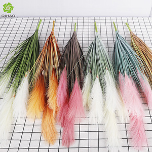 QIHAO <b>Artificial</b> Reed <b>Bouquet</b> 5-Head Silk Flower Dried Flower Decor Indoor Home Decoration - Product Image 1