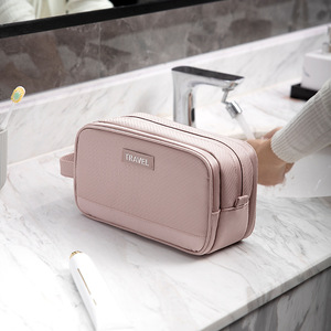 Travel Toiletry <b>Bag</b> Pink Rectangle Portable Storage For Trip Cosmetic Organizer - Product Image 1