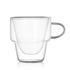 <span class=keywords><strong>Tasse</strong></span> en <span class=keywords><strong>verre</strong></span> isolée à double paroi à haute teneur en borosilicate avec poignée eau potable en gros, jus, <span class=keywords><strong>tasse</strong></span> à café empilable au lait - Product Image 5