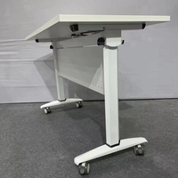 Bureau pliant personnalisé avec filet et déflecteur, bureau pliant en acier pour bureau d'entreprise étudiant