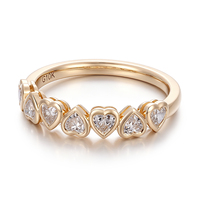 Bague d'éternité Haf en or massif 18 carats authentique avec diamant de laboratoire serti en clos en forme de cœur, personnalisée pour femme, par Provence Jewelry