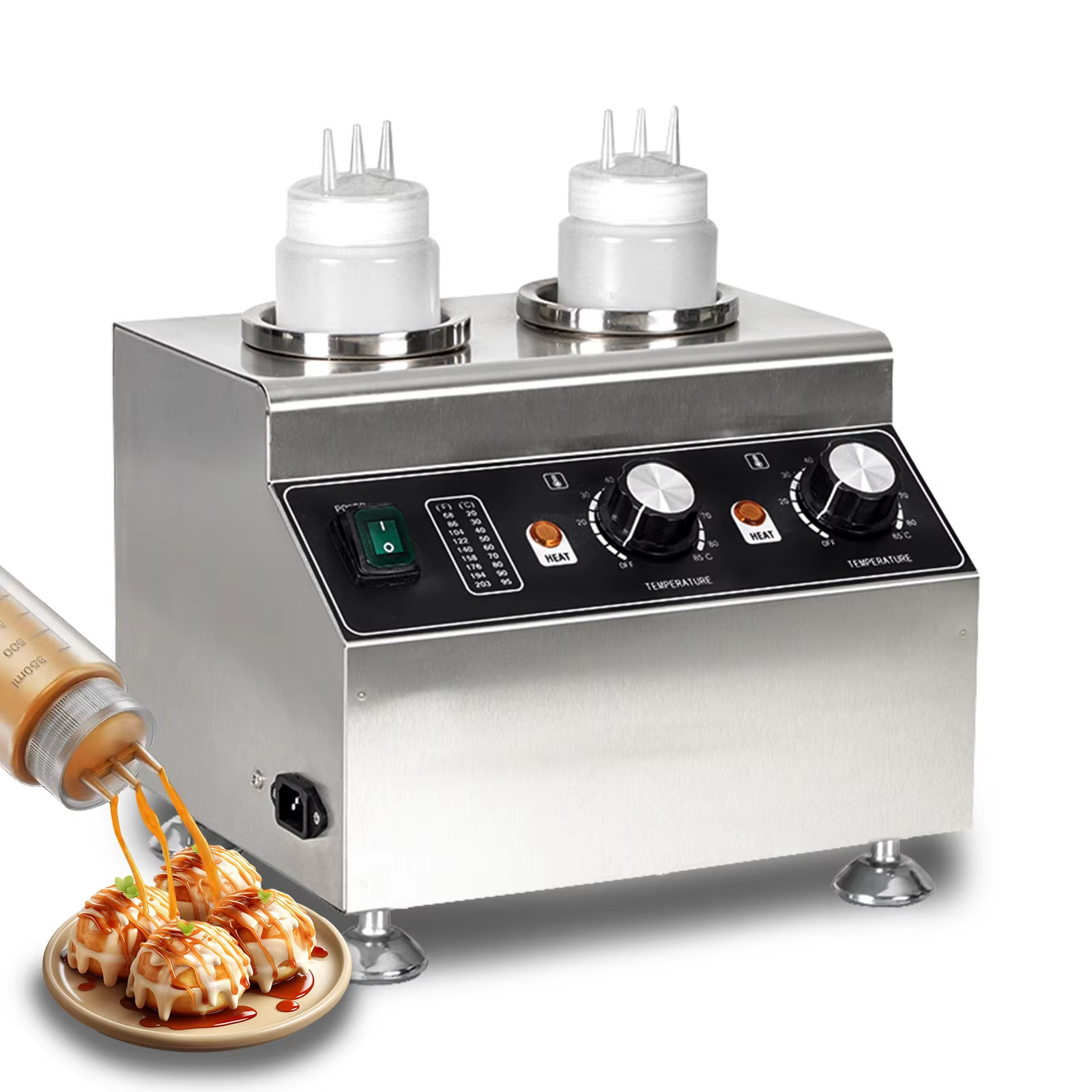 Vinica 110/220V двойные бутылки сыр шоколад фисташковый фруктовый соус подогреватель для отелей, кафе и кейтеринга