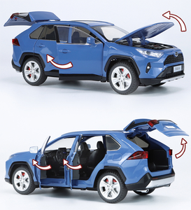 PANDAS 1/24 Scale Diecast Toyoto RAV4 Car Model Pullback Door Open Sound &amp; Light Decoration Alloy Collection Car <strong>Toys</strong> - Product Image 6