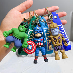 Nueva generación Marvel <span class=keywords><strong>Avengers</strong></span> Alliance llavero creativo dibujos animados PVC bolsa de plástico estatuilla para coche y viaje lote de llaveros - Product Image 3
