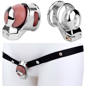 Jaula de Castidad Masculina FRRK Sin Anillo Base con 9 Anillos de Plástico para Pene, Correa Anticaída BDSM, Juguete Sexual para Adultos, Venta al por Mayor, Personalizado - Product Image 1