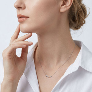 Hong Kong Supplier Jewelry Wholesale Manufacturer Export <b>Necklace</b> Jewelry 18K Solid White Gold Natural Diamonds Pendant <b>Necklace</b> - Product Image 3