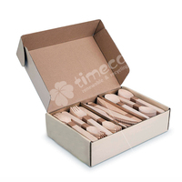 Ensemble de couverts jetables en bois de bouleau biodégradable, ustensiles portables avec couteau, fourchette, cuillère, serviette et sel, application multi-scènes