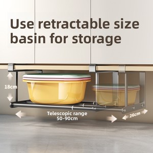 מתלה נעליים טלסקופי צף לחדר שינה, ניתן להסרה, עשוי מתכת נירוסטה בציפוי כרום, לתלייה על הקיר. - Product Image 4