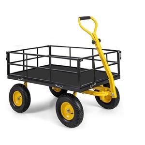 スチールガーデンカートヘビーデューティ700kgsフラットベッド折りたたみ式ユーティリティ金属ワゴン2イン1ハンドルファームヤードメッシュトロリー - Product Image 6
