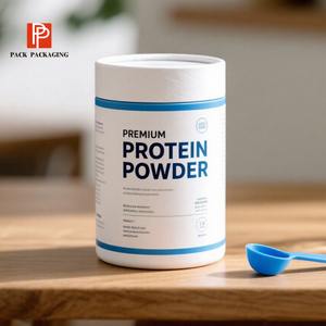 Tubo in Carta Kraft per Alimenti, Personalizzabile con Logo, Biodegradabile, Contenitore Rotondo in Cartone per Superfood in Polvere, Imballaggio OEM all'Ingrosso - Product Image 1