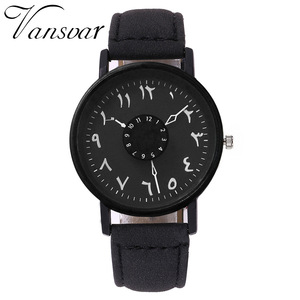 Relojes hombre hommes <span class=keywords><strong>montre</strong></span> de luxe en cuir bande chiffres arabes tourner <span class=keywords><strong>cadran</strong></span> montres pour hommes mode décontracté Quartz montres-bracelets homme - Product Image 1