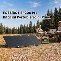 Panneau solaire pliable portable à charge rapide 200W pour station d'alimentation FOSSiBOT F1200 F1800 F2400, chargeur solaire monocristallin