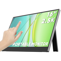 Moniteur portable pour jeux SIBOLAN 16 pouces 2.5K LCD, écran IPS, HDR 100% SRGB, haut-parleurs intégrés, nouveau, pour usage professionnel