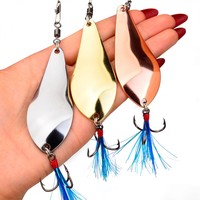 Cuillère de pêche miroir flash 18g avec hameçon triple à plumes, design aérodynamique pour la pêche en lac, rivière et côtière, leurre de traîne