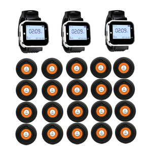 Không Dây Hệ Thống Phân Trang Của Khách Gọi Bồi Bàn Máy Nhắn Tin 4 Đồng Hồ Nhận + 20 Cuộc Gọi Nút Hàng Đợi Hệ Thống Cho Nhà Hàng Hay Quán Cà Phê phòng Khám - Product Image 1