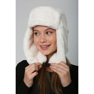 Orejeras de Piel Sintética Blanca para Invierno - Accesorio Cálido para Clima Frío Bere1127 - color crudo - Product Image 6