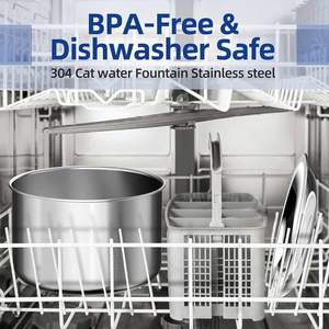 Stainless Steel Pet Water Fountain Round WF150 Automatic Circulating For Cats And Dogs Durable Detachable - Product Image 4