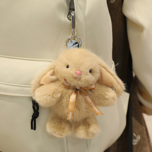 Porte-clés en peluche lapin brodé, mini, mignon, <span class=keywords><strong>super</strong></span> doux, rembourré de coton PP, idéal pour anniversaire, vente en gros - Product Image 2