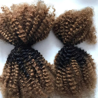 Venta al por mayor blanqueado Ombre 100% humano sin procesar Afro Kinky textura Rasta humano Afro Kinky Bulk cabello humano Cheveux Humains
