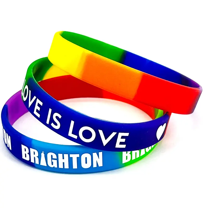 LGBT Regenbogen Armbänder Gummi Armbänder Gay Pride Armband für Werbe geschenk