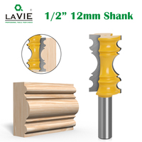 LAVIE 1pc 12mm 1/2 "Shank Large Elaborrate Chair Rail Molding Crown Router Bit Set Line Fraise pour le travail du bois MC3101