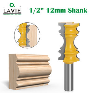 LAVIE 1pc 12mm 1/2 "Shank Large Elaborrate Chair Rail Molding <span class=keywords><strong>Crown</strong></span> Router Bit Set Line Fraise pour le travail du bois MC3101 - Product Image 2