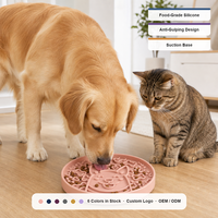 Gamelle anti-glouton ODM avec ventouse pour chiens et chats, tapis de léchage en silicone de qualité alimentaire avec texture empreinte de patte d'os