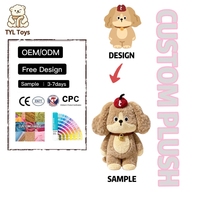 Peluche personnalisée pour animaux de compagnie, chien, OEM, Bulldog, Caniche, broderie personnalisée, logo, anniversaire, mousse à mémoire de forme, courte garniture