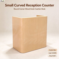 Comptoir de réception moderne en bois de petite taille, simple, pour salon, caisse, ou bureau d'accueil pour institut de beauté et spa