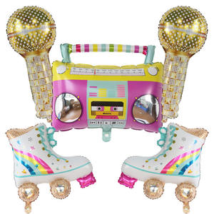 Globos de patinaje de arcoíris, caja de globos de 80s y 90s, tema Retro, Hip-Hop, suministros de decoración para fiesta de cumpleaños, 2023 - Product Image 1