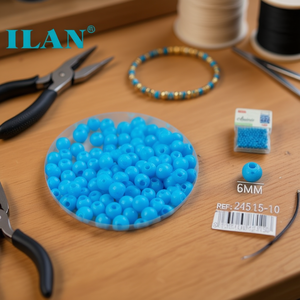 Perline Ilan Abalorio da 6 mm a tinta unita per la creazione di gioielli - Product Image 2