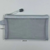 Étui à crayons/feutres transparent en maille avec fermeture éclair, grande capacité, pour l'école, les voyages et les activités de plein air