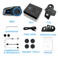 Intercom de moto MaxTo M6S pour 8 motards, pour casque, 1000 m, étanche IP67