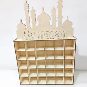 Di legno MDF Cassetto Eid Ramadan Mubarak Avvento Calendario Musulmano Islamico Decorazioni Ornamento Partito Forniture Ramadan Calendario Mestiere