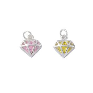YIMI HJ-905 Dijes de Corazón Hueco de Plata de Ley 925 Sin Deslustre con Circones Rosa y Amarillo para Fabricación de Joyas - Product Image 1