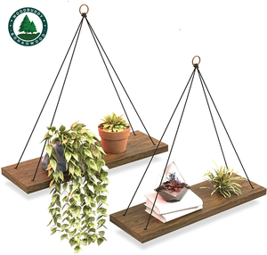 Étagères murales en <span class=keywords><strong>bois</strong></span> de paulownia carbonisé moderne, 400*200*15mm, ensemble de 3 pièces pour l'affichage et le rangement flottants - Product Image 6