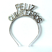 Serre-tête 3D en plastique « Feliz Cumpleaños » à lettres bulles, à étages, pour fête, célébration d'anniversaire espagnole, décoration, directement de l'usine