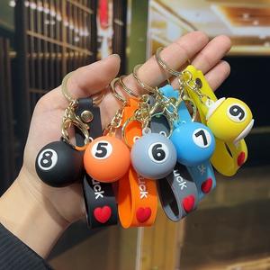 PVC moda creativo <span class=keywords><strong>billar</strong></span> recuerdo piscina <span class=keywords><strong>bola</strong></span> diseño llavero surtido número promoción regalo - Product Image 1