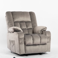 Fauteuil inclinable et chaise de salon réglables avec fonction de levage électrique et revêtement en velours de haute qualité