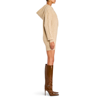 Robe pull en tricot pour femme, à capuche, manches longues, basique, en acrylique et laine d'angora, style torsadé, collection automne-hiver, best-seller, personnalisable en gros