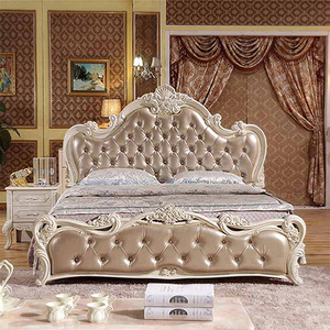 Latest Design Solid Wood 1.8m Big <strong>Bed</strong> Master Bedroom Modern Minimalist French <strong>Double</strong> <strong>Bed</strong> Frame Luxury <strong>Princess</strong> Leather <strong>Bed</strong> - Product Image 3