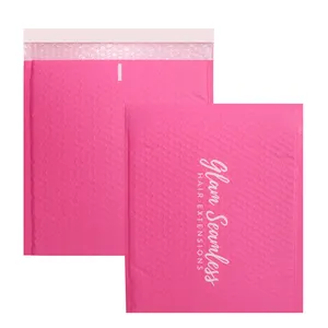 厂家直销粉色不干胶定制标志装运袋信封聚气泡邮件