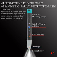OBDEMOTO 101 Outil de diagnostic des pannes électromagnétiques automobiles, ensemble de 3 stylos testeurs de circuits de voiture avec indicateur LED et sonnerie