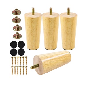Gambe in Legno Affusolate <span class=keywords><strong>per</strong></span> Mobili, <span class=keywords><strong>Piedi</strong></span> in Legno di Gomma <span class=keywords><strong>per</strong></span> Divani e Armadietti con Kit di Montaggio - Product Image 5