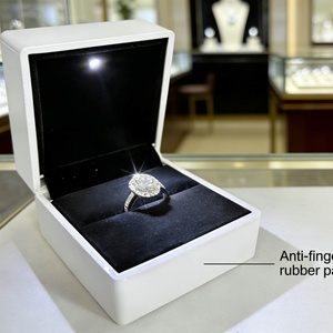 Premium <b>Rubber</b> Paint <b>Ring</b> Box with High-Intensity Spotlight | Wholesale Jewelry Packaging for Small Business LED Engagement Box - Product Image 4