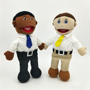 Marioneta personalizada con camisa blanca y corbata, marioneta con corbata azul, marioneta con traje negro, marioneta de hombre profesional, marioneta de personaje corporativo - Product Image 3