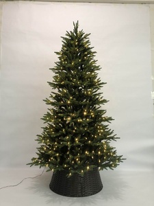 Albero di Natale Artificiale Preilluminato 6ft/7ft/8ft, Ignifugo in PE con Luci LED, Decorazioni Natalizie, Árbol de Navidad - Product Image 3