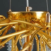 Lustre en cristal de luxe européen avec source de lumière LED, intensité réglable, garantie de 3 ans - Éclairage d'intérieur artistique