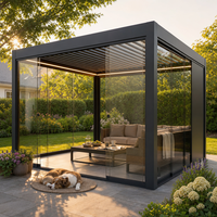 Pergola motorisée en aluminium à toit inclinable, protection solaire, imperméable, tailles personnalisées