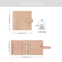 FB TK Etsy Best Seller A7 Autruche Classeur en cuir Planificateur de budget avec enveloppes de trésorerie disponibles comme portefeuille Classeur d'argent Organisateur